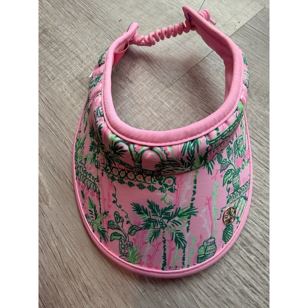 Lilly Pulitzer Golf Cap Strap Back Palm  Sun Visor Womens OneSZ Preppy Beach